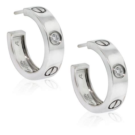 cartier love earrings white gold|cartier love solitaire earrings.